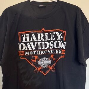 Harley-Davidson Black and Orange Short Sleeve Tee